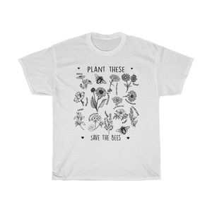 NWOT Save land 12 plants graphic white T-shirt